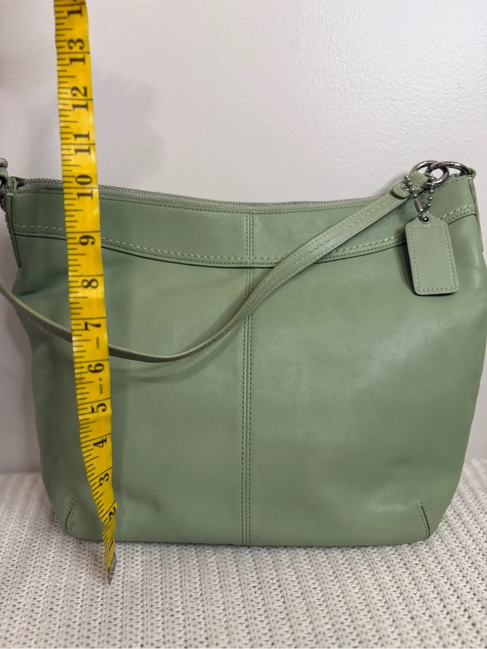 Coach Y2K Sage Green Leather Shoulder Bag F13764